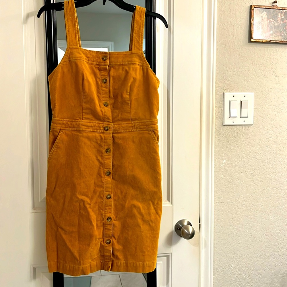 J Crew Corduroy Jumper Dress. Mustard/Gold. Size 2